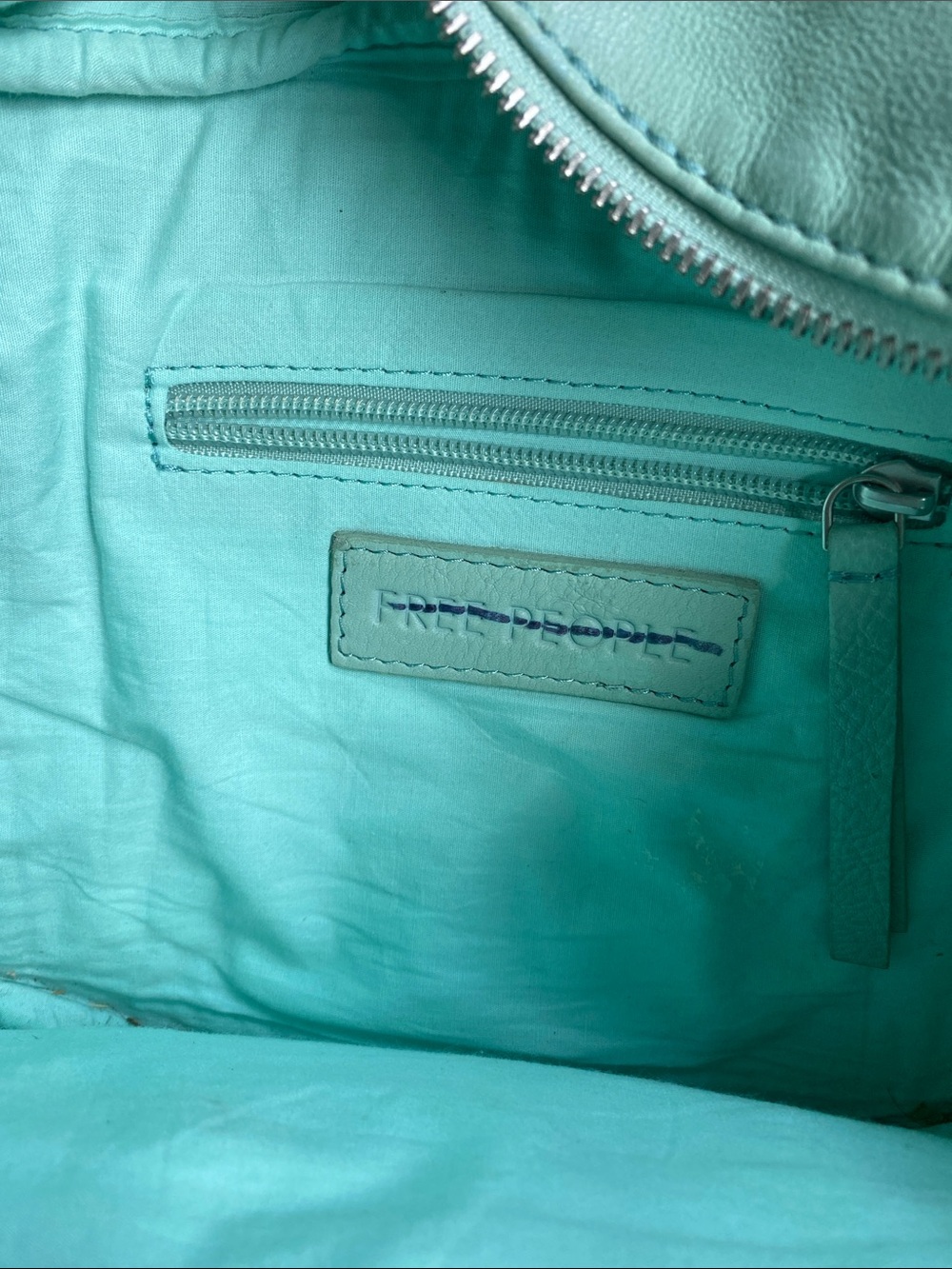 Free People Sea Green Wilder leather sling bag - Picture 4 of 5
